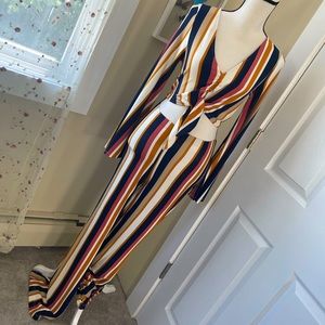 Disco Lady Striped Two-Piece Pant Set